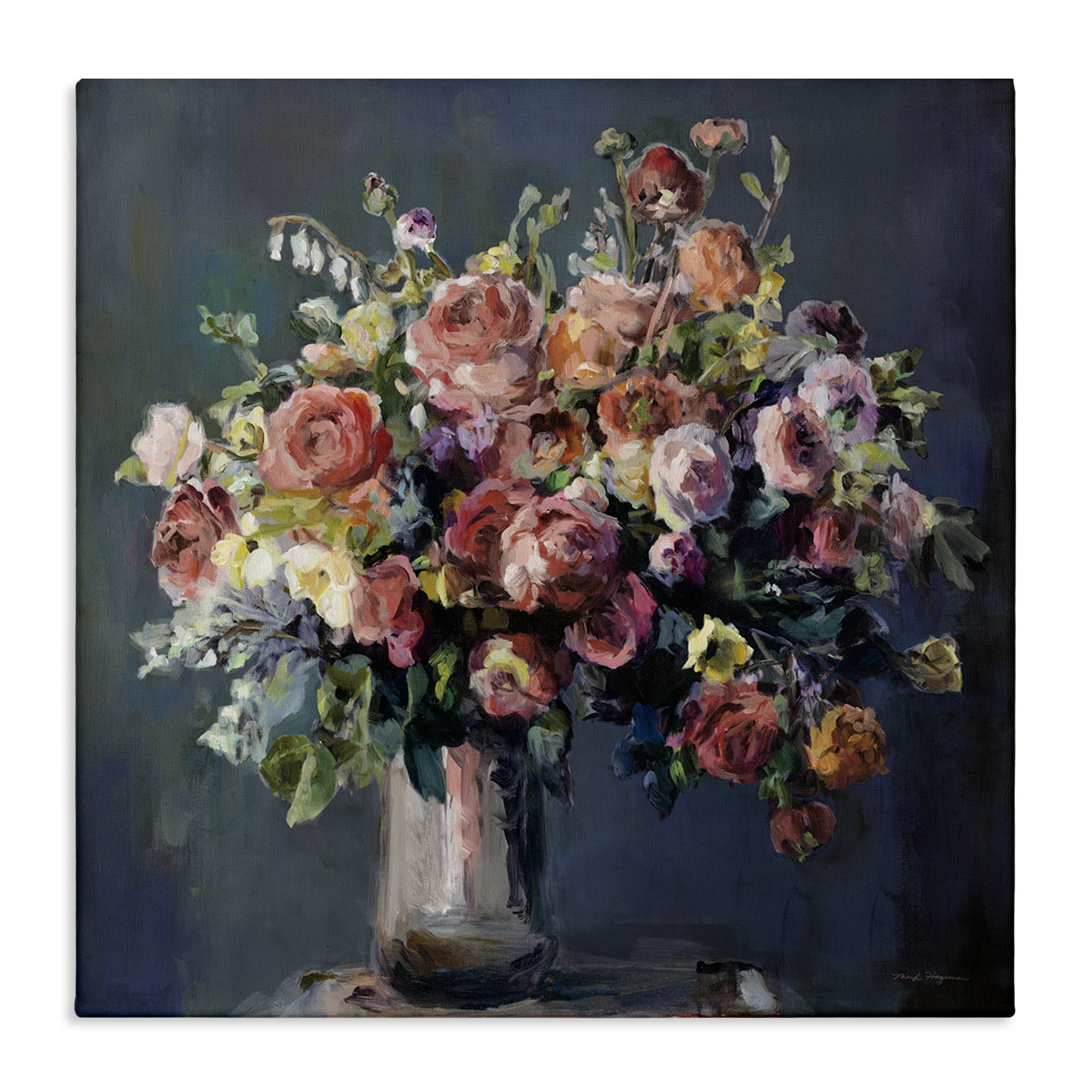 Stupell Industries Abundant Dark Bouquet Botanical & Floral Painting Gallery Wrapped Canvas Art Print Wall Art, 24 x 24