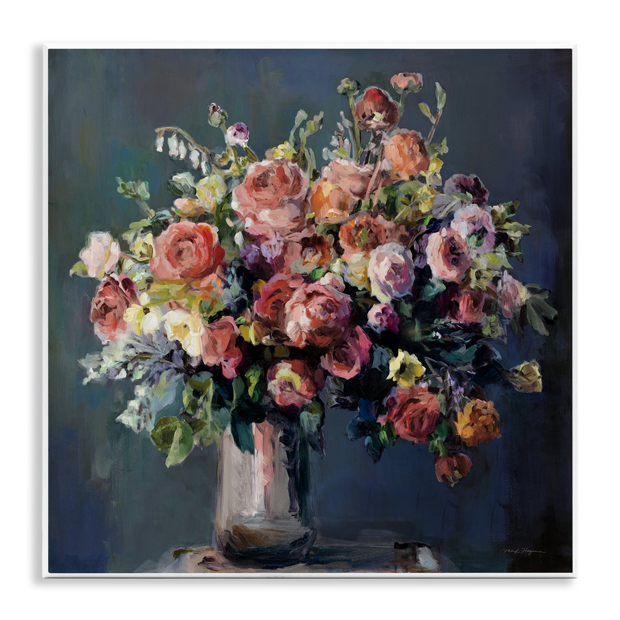 Stupell Industries Abundant Dark Bouquet Botanical & Floral Painting Unframed Art Print Wall Art, 12 x 12