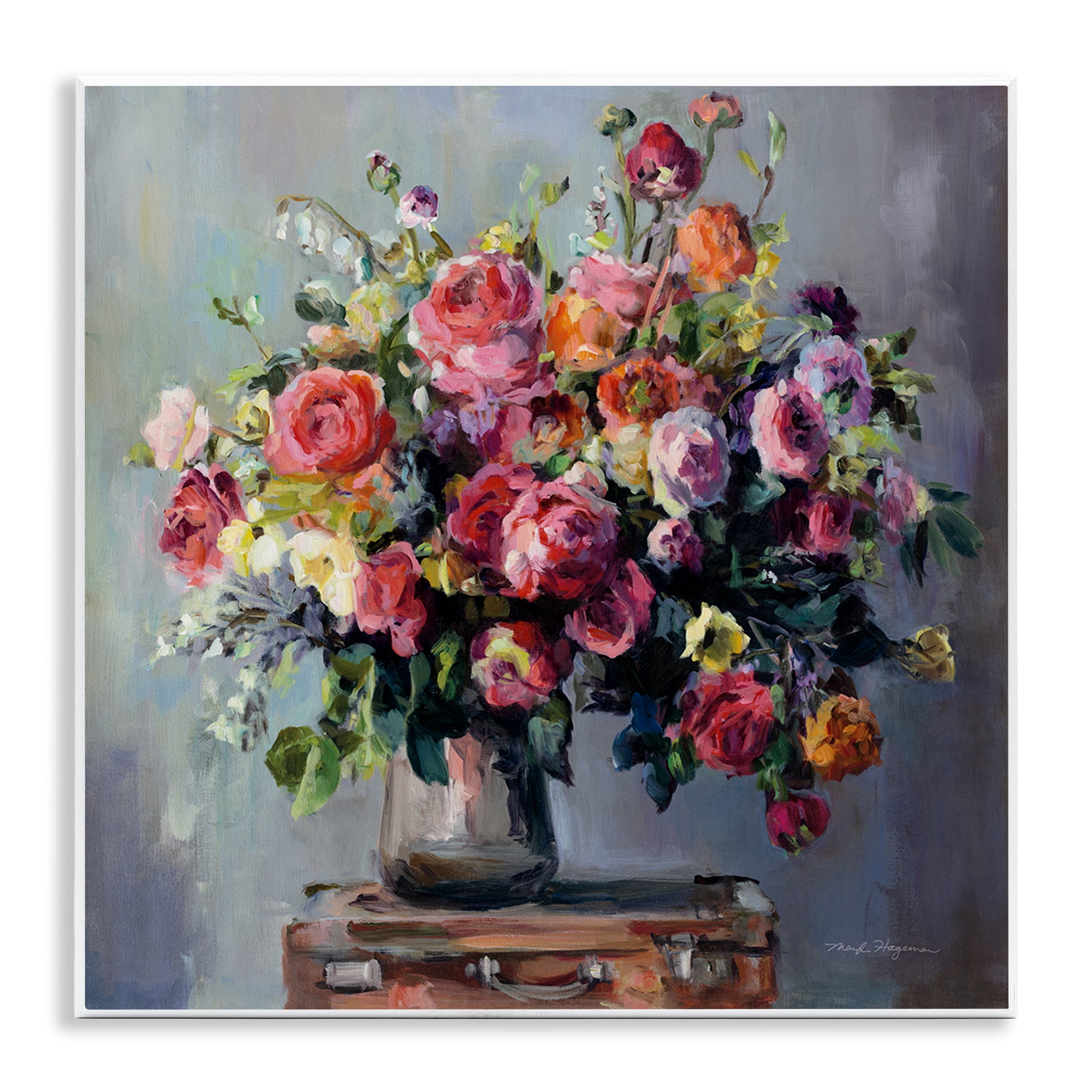 Stupell Industries Abundant Rose Bouquet Plants & Flowers Painting Unframed Art Print Wall Art, 12 x 12