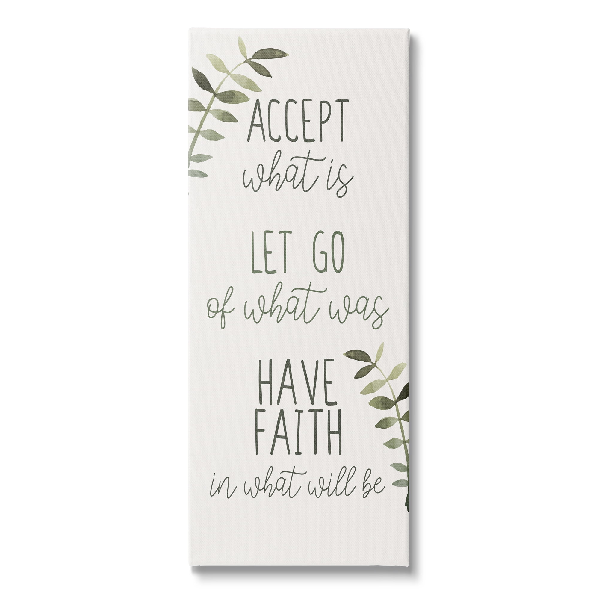 Stupell Industries Accept & Have Faith Botanical & Floral Painting Gallery Wrapped Canvas Art Print Wall Art, 20 x 48