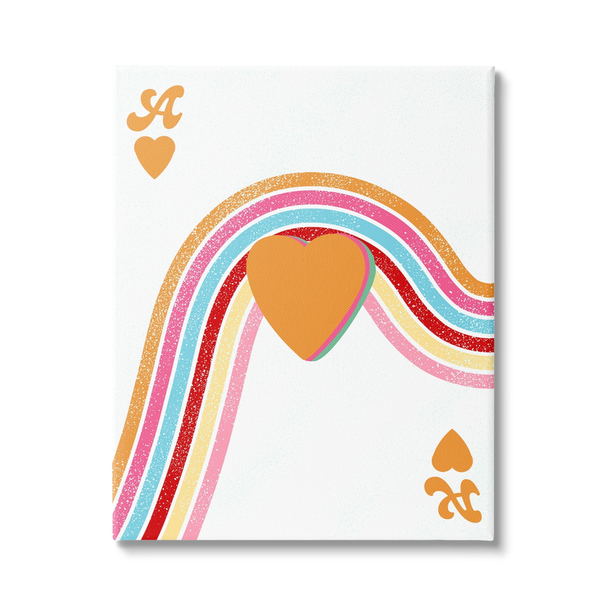 Stupell Industries Ace Of Hearts Rainbow Shapes Religious Painting Gallery Wrapped Canvas Print Wall Art