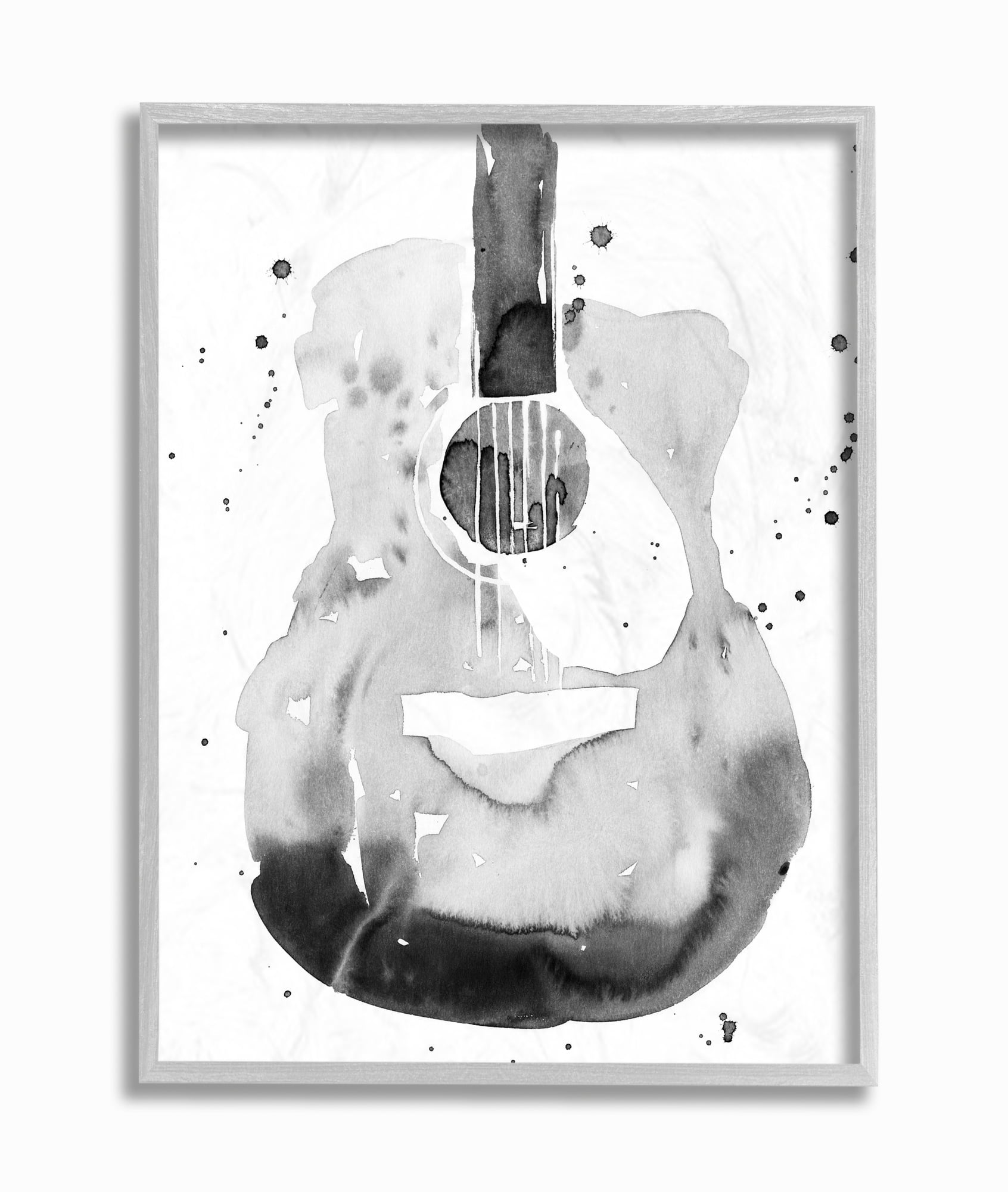 Stupell Industries Acoustic Guitar Abstract Watercolor Pattern Painting Framed Wall Art by Annie Warren