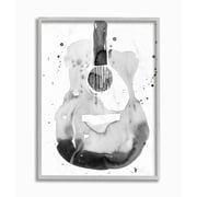 Stupell Industries Acoustic Guitar Abstract Watercolor Pattern Painting Framed Wall Art by Annie Warren