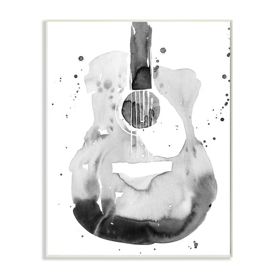 Stupell Industries Acoustic Guitar Abstract Watercolor Pattern Painting Unframed Art Print Wall Art, 13x19, by Annie Warren