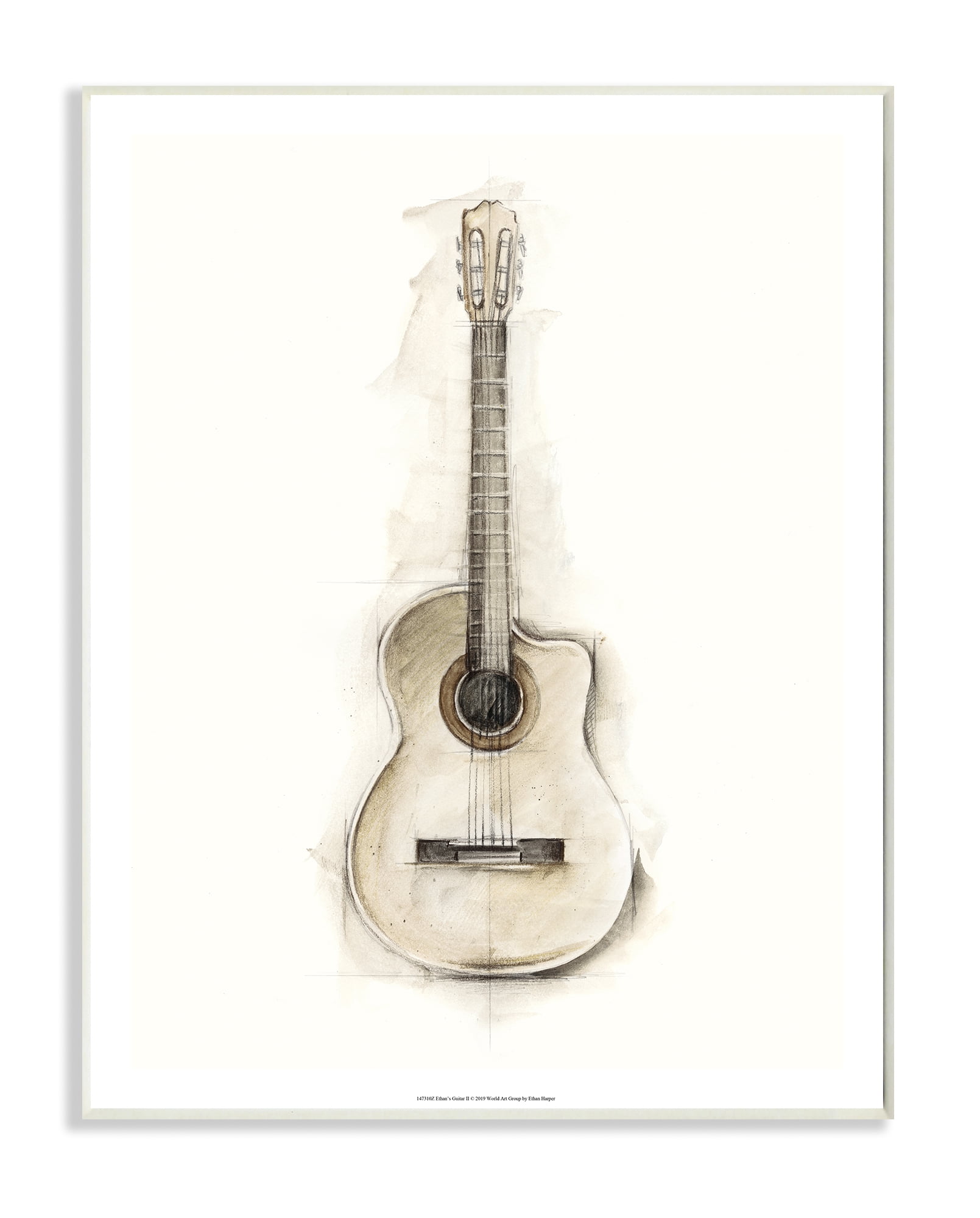 pencil drawing of a guitar