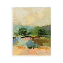 Stupell Industries Across The River Abstract Landscape Painting Unframed Art Print Wall Art, 11 x 14