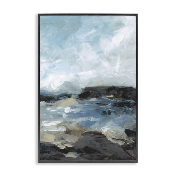 Stupell Industries Across The Sand Abstraction Black Framed Giclee Art design by Wani Pasion, 18 x 12