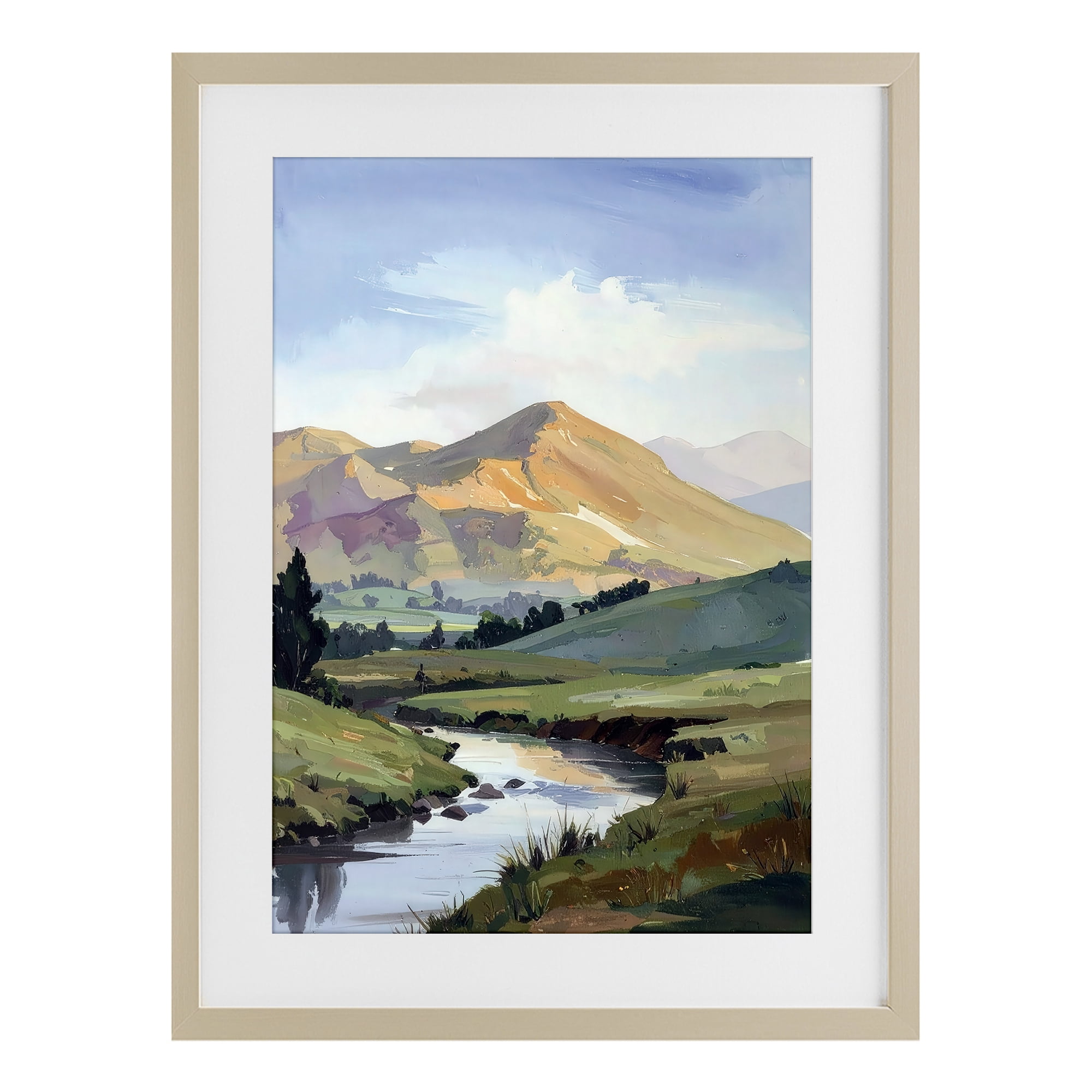 Stupell Industries Across The Valley Birch Framed Print Under Glass, design by Alonza Saunders
