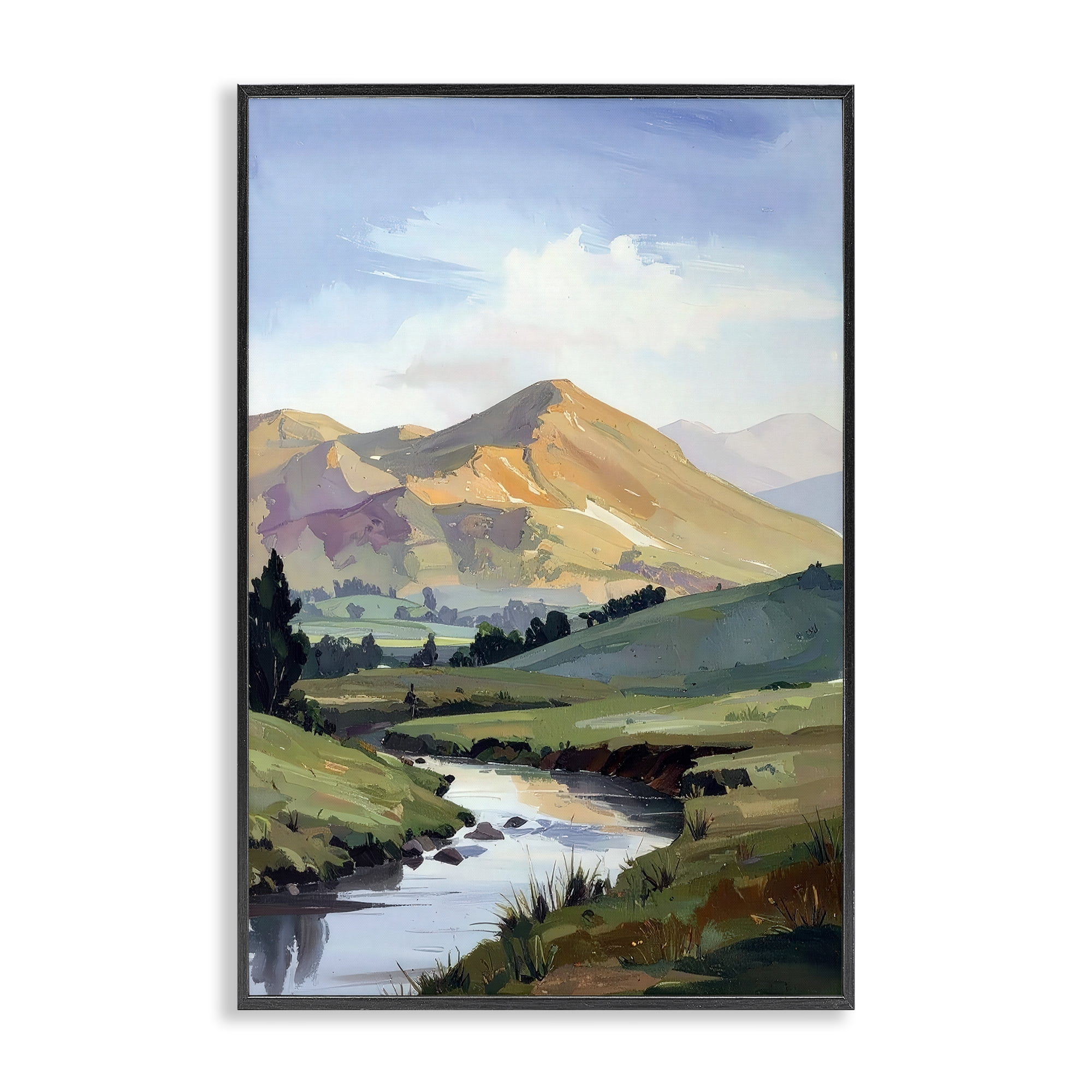 Stupell Industries Across The Valley Black Framed Giclee Art, design by Alonza Saunders