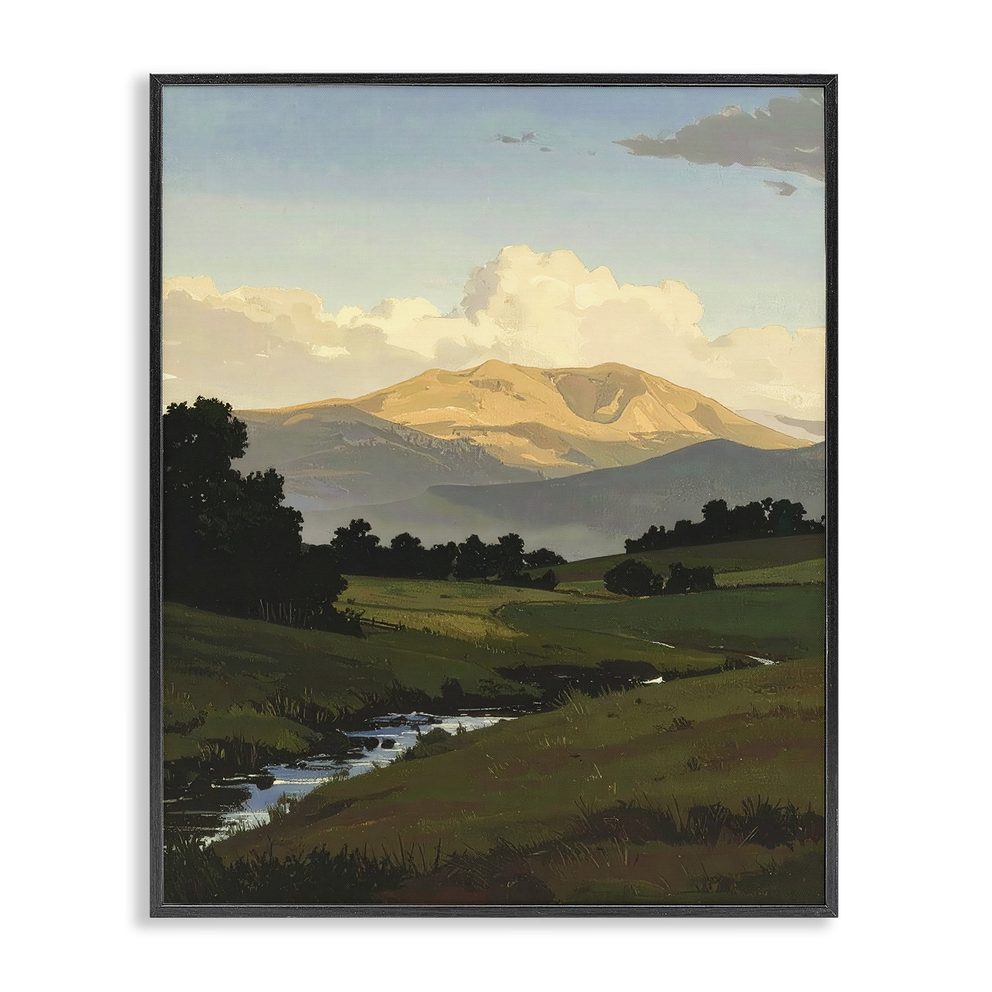 Stupell Industries Across The Valley Nature Black Framed Giclee Art, design by Alonza Saunders