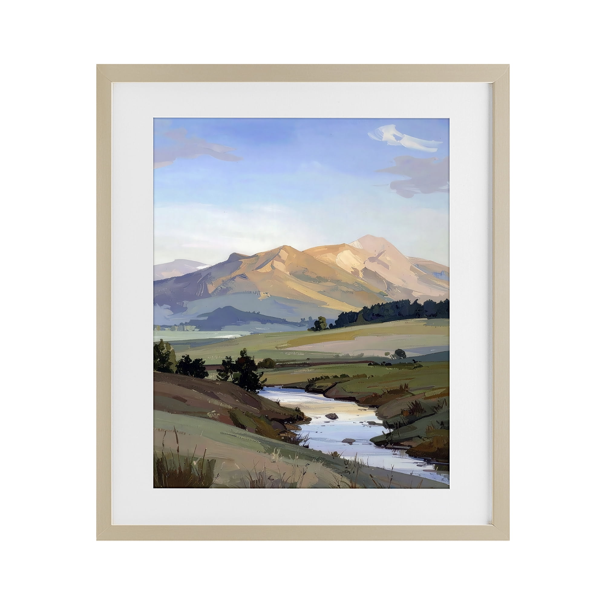 Stupell Industries Across The Valley River Birch Framed Print Under Glass, design by Alonza Saunders