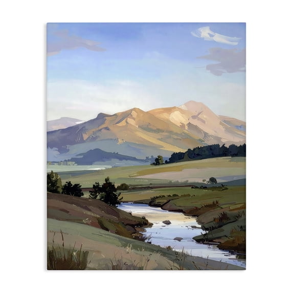 Stupell Industries Contemporary Across The Valley River Canvas Art, 16 x 20, by Alonza Saunders