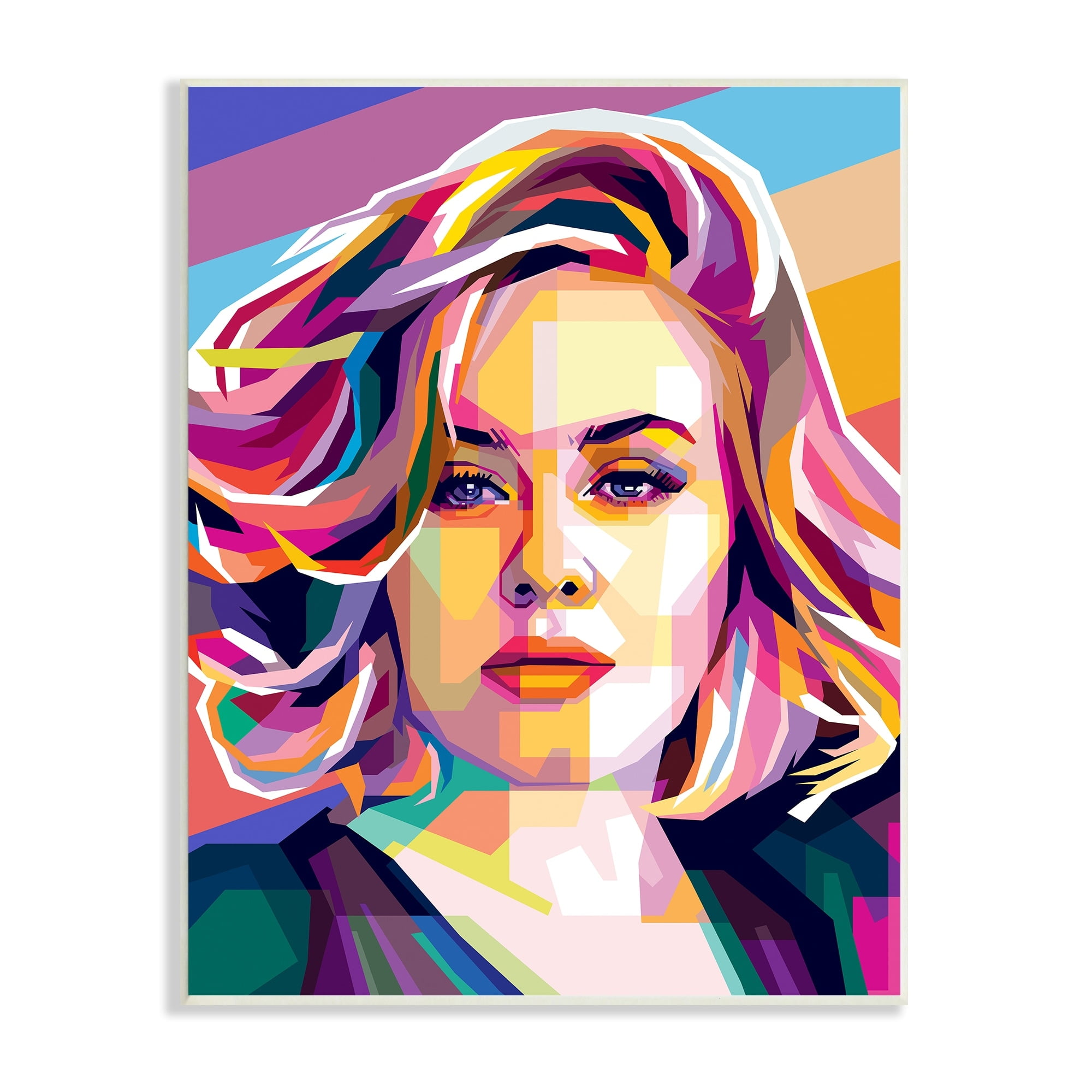 Stupell Industries Adele Modern Pop Portrait Abstract Geometric Pattern, 10 x 15, Design by Birch&Ink