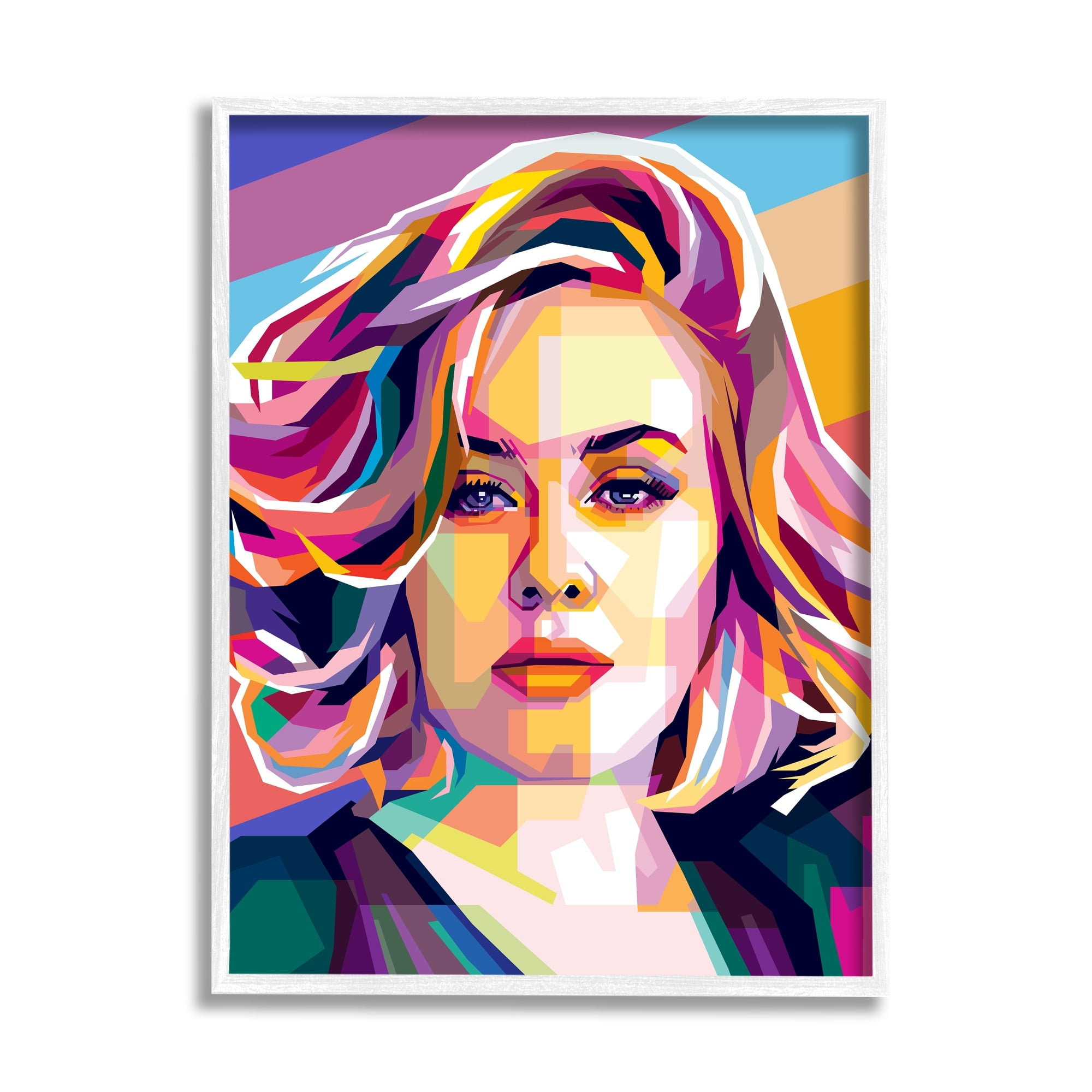 Stupell Industries Adele Modern Pop Portrait Abstract Geometric Pattern, 16 x 20, Design by Birch&Ink