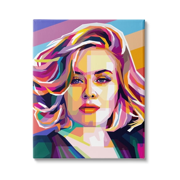 Stupell Industries Adele Modern Pop Portrait Abstract Geometric Pattern, 30 x 40, Design by Birch&Ink