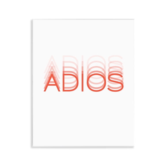 Stupell Industries Adiós Tipográfico Minimalista Typography and Symbols Painting Unframed Art Print Wall Art, 11 x 14