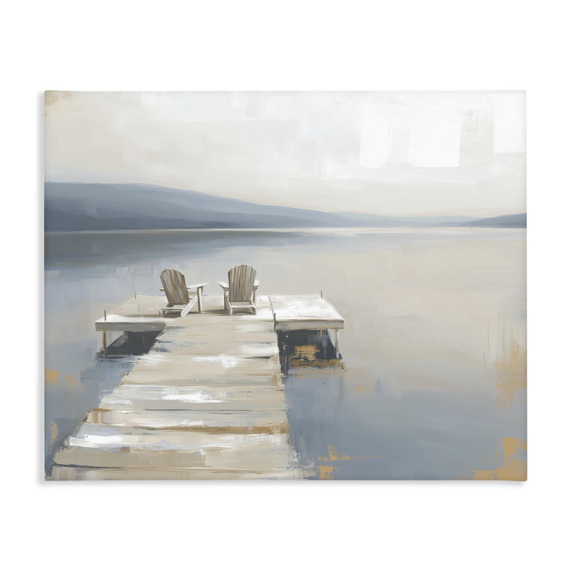 Stupell Industries Adirondack Chairs on Pier Canvas Wall Art, design by Kim Curinga