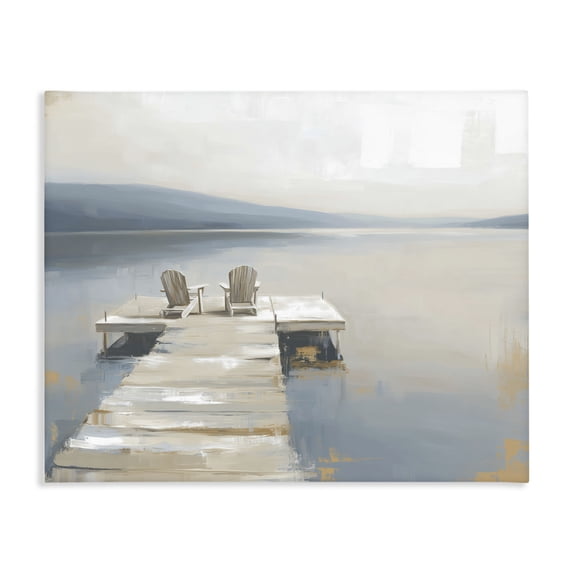 Stupell Industries Traditional Adirondack Chairs on Pier Canvas Art, 20 x 16, by Kim Curinga