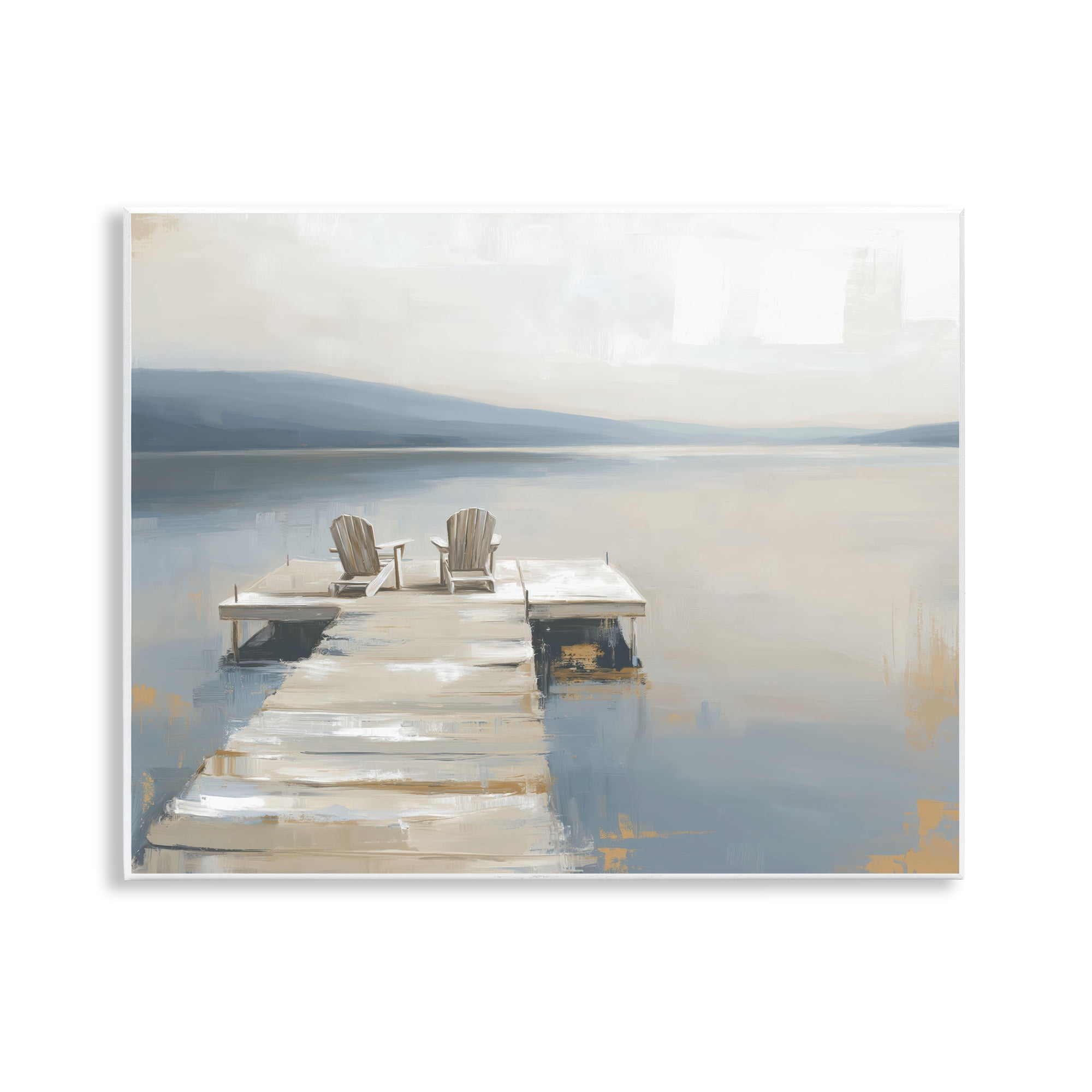 Stupell Industries Adirondack Chairs on Pier Wall Plaque Art, design by Kim Curinga