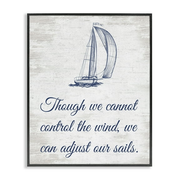 Stupell Industries Adjust Our Sails Transportation Painting Black Framed Art Print Wall Art, 11 x 14