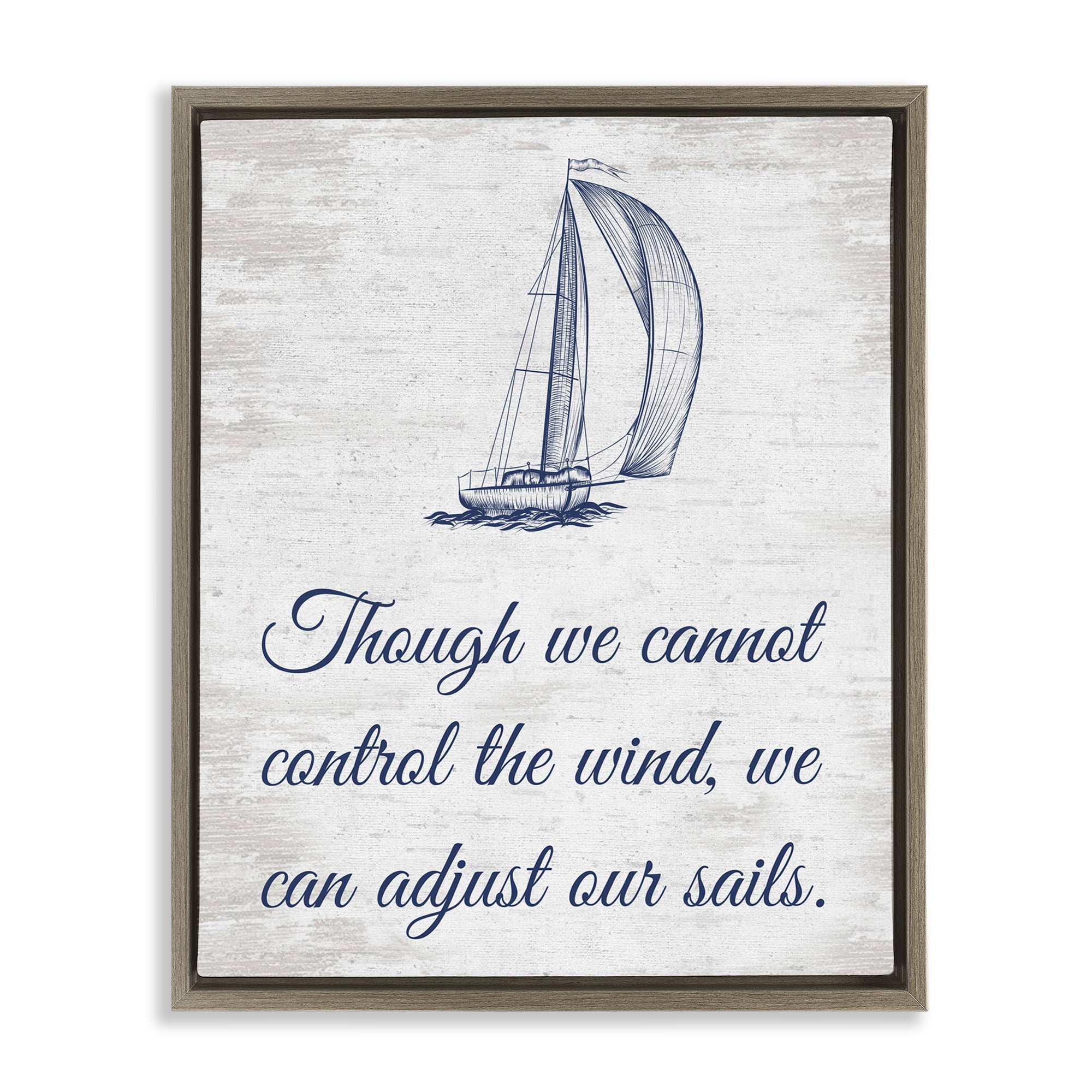 Stupell Industries Adjust Our Sails Transportation Painting Brown Floater Framed Canvas Art Print Wall Art, 25 x 31