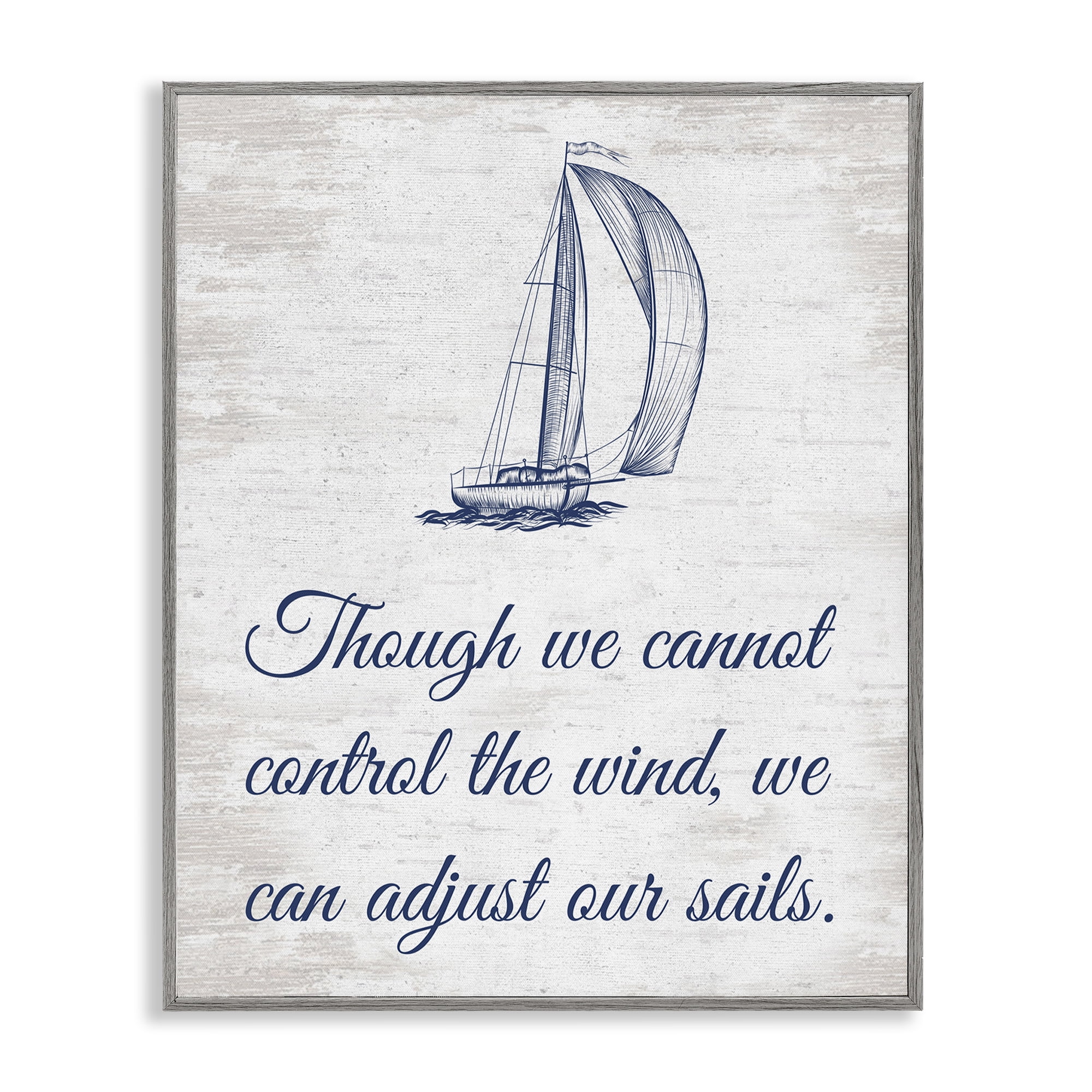 Stupell Industries Adjust Our Sails Transportation Painting Gray Framed Art Print Wall Art, 11 x 14
