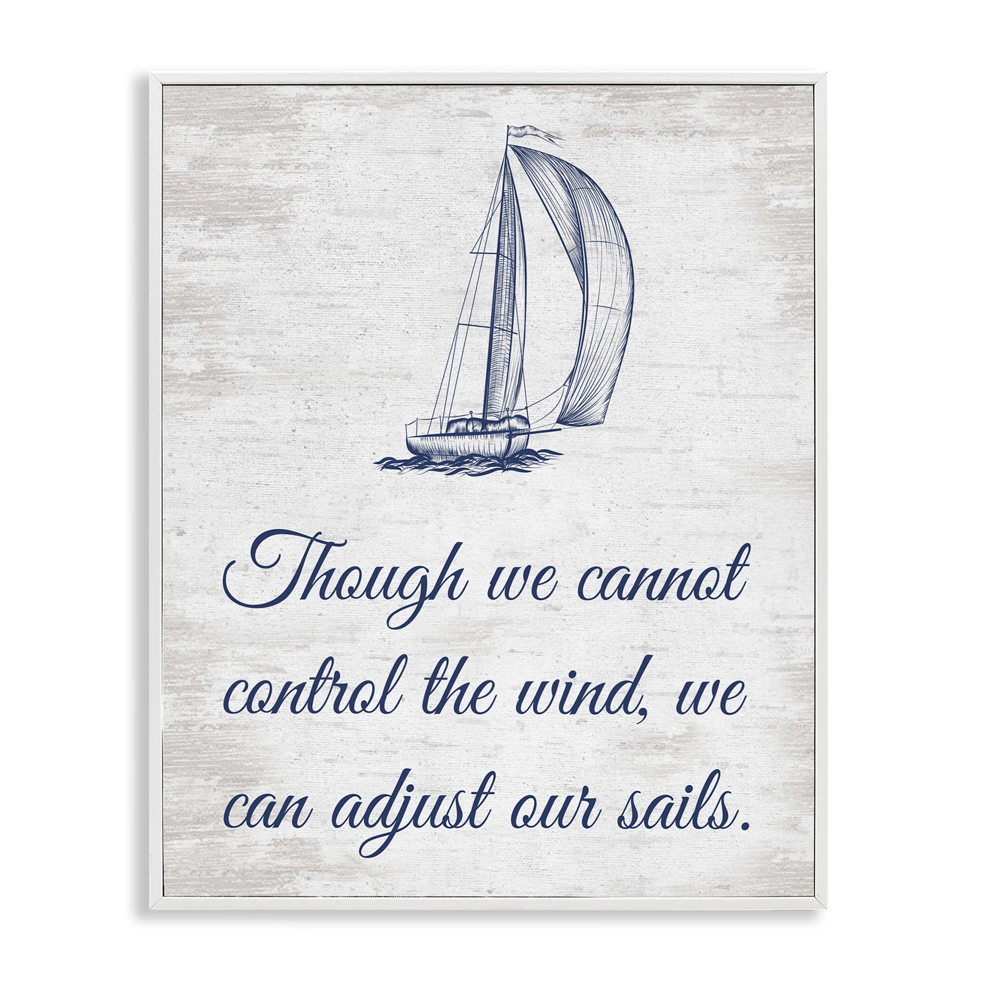 Stupell Industries Adjust Our Sails Transportation Painting White Framed Art Print Wall Art, 24 x 30