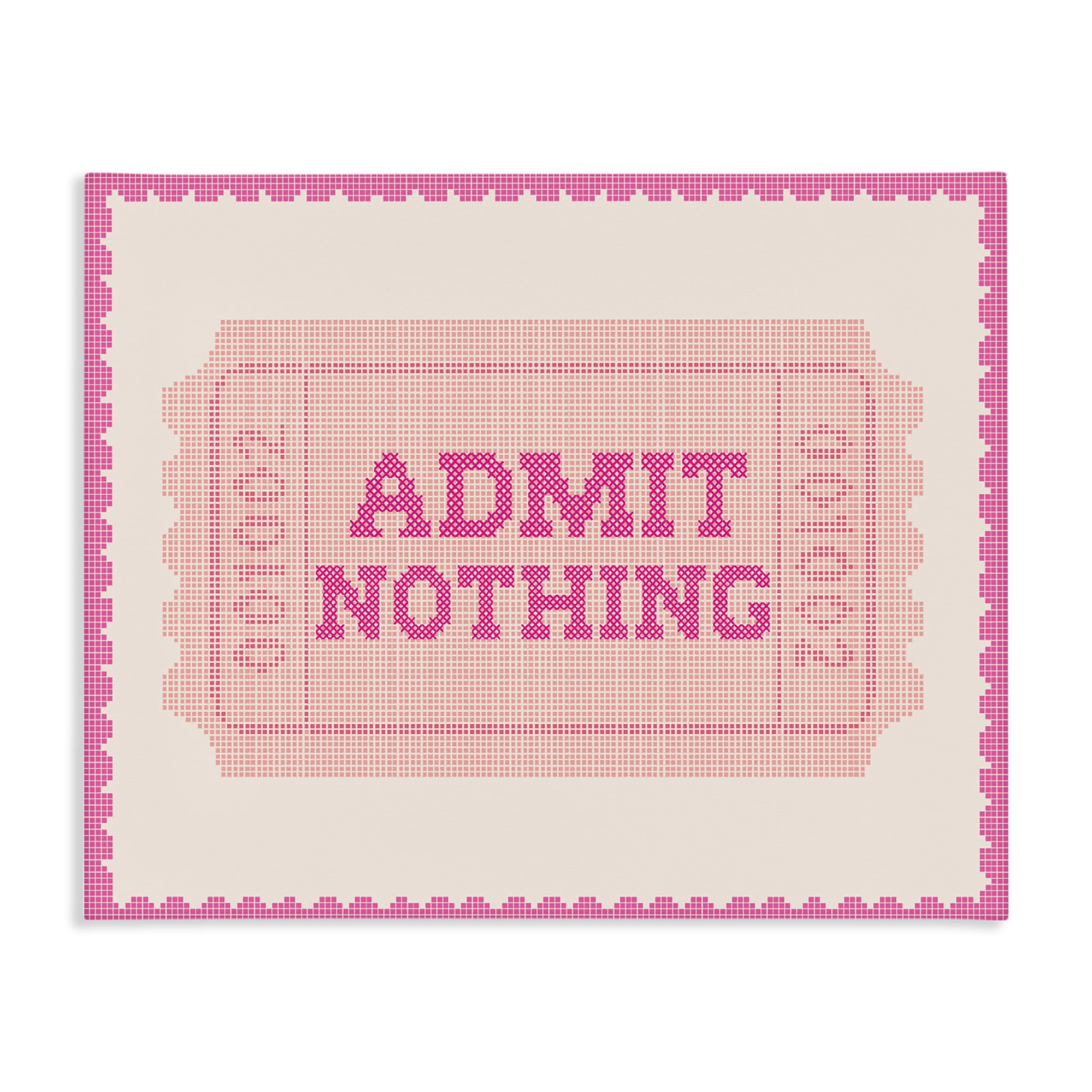Stupell Industries Admit Nothing Retro Pink Ticket Canvas Wall Art, design by Lil' Rue
