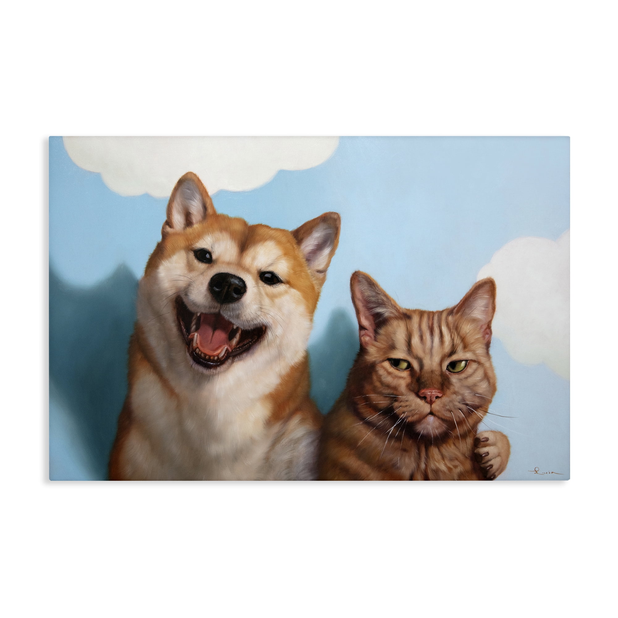 Stupell Industries Adopted Brother Dog & Cat Canvas Wall Art, design by Lucia Heffernan