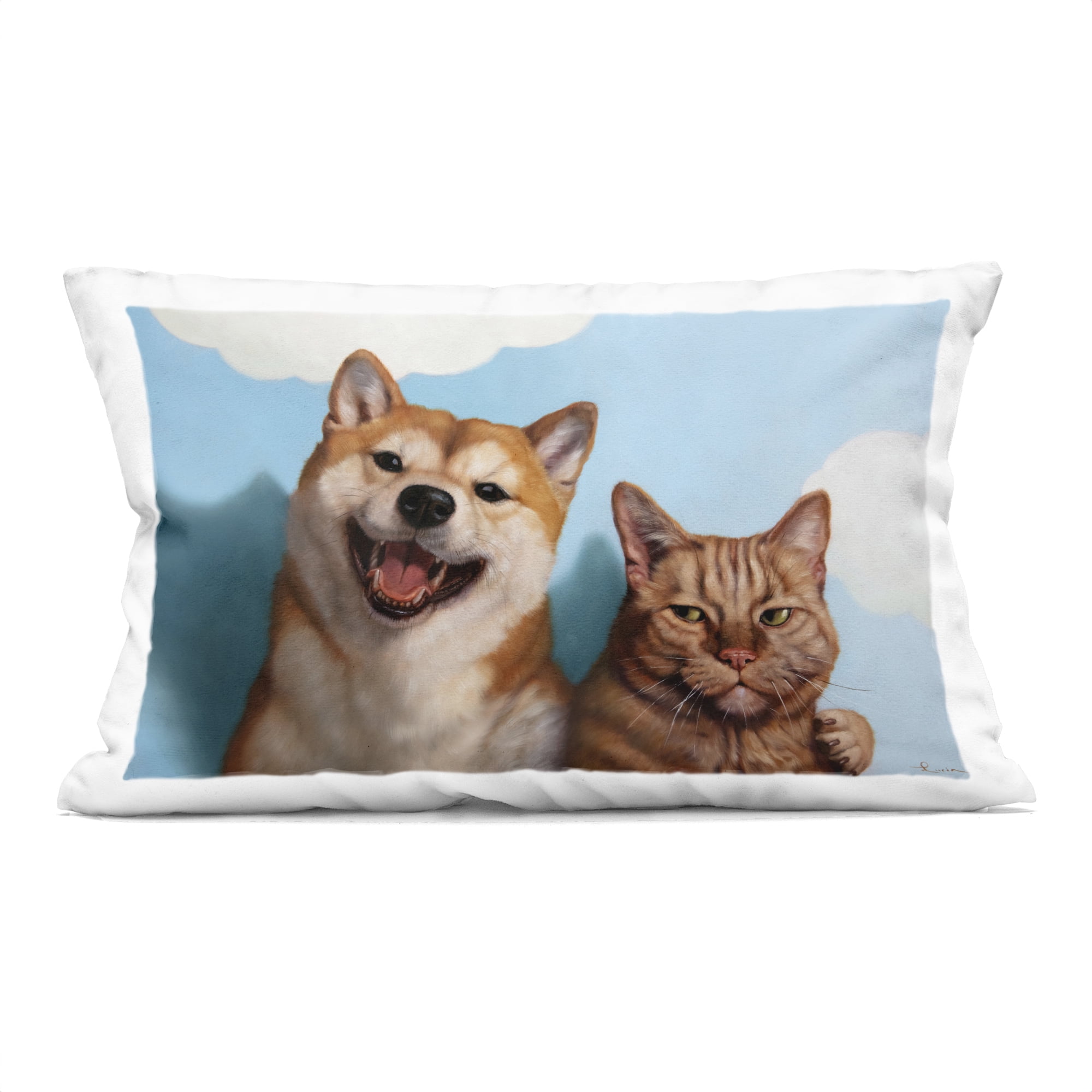 Stupell Industries Adopted Brother Dog & Cat Decorative Printed Throw Pillow, design by Lucia Heffernan, 14 x 7 x 20