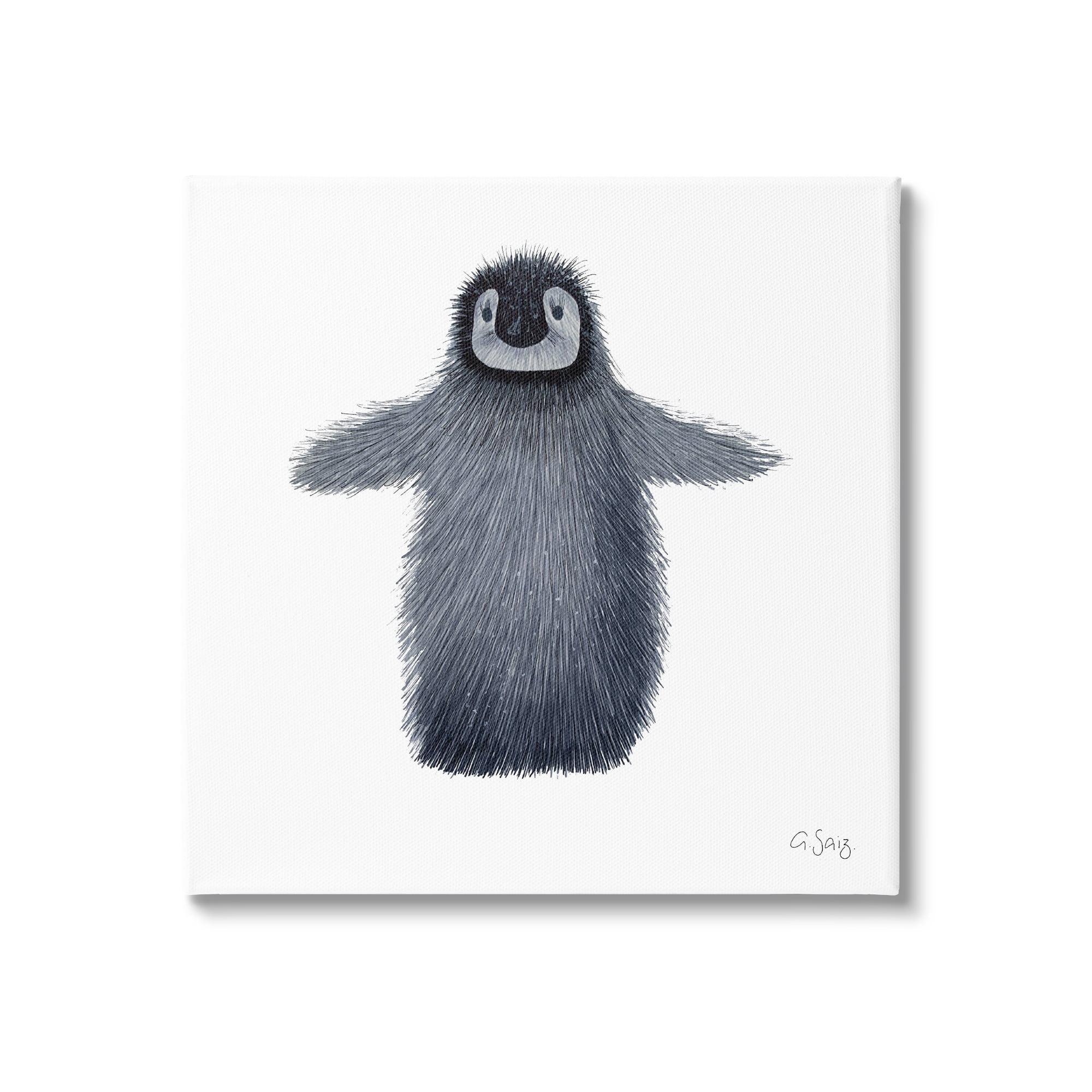 Stupell Industries Adorable Baby Penguin Bird Arctic Animal Illustration Canvas Wall Art, 36 x 36, Design by Ale Saiz Studio