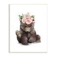 thumbnail image 1 of Stupell Industries Adorable Brown Bear Floral Crown Chic Forest Animal, 10 x 15, Designed by Ziwei Li, 1 of 6