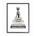 thumbnail image 1 of Stupell Industries Adorable Dog Sitting on Neutral Glam Fashion Book Stack Designed by Amanda Greenwood, 1 of 8