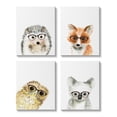 thumbnail image 1 of Stupell Industries Adorable Forest Animals with Glasses Owl Fox Canvas Wall Art by Mercedes Lopez Charro, 1 of 5