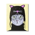 thumbnail image 1 of Stupell Industries Adorable Grey Cat Wearing Hat Black Turtleneck Yellow Background , 24 x 30, Design by Coco de Paris, 1 of 5