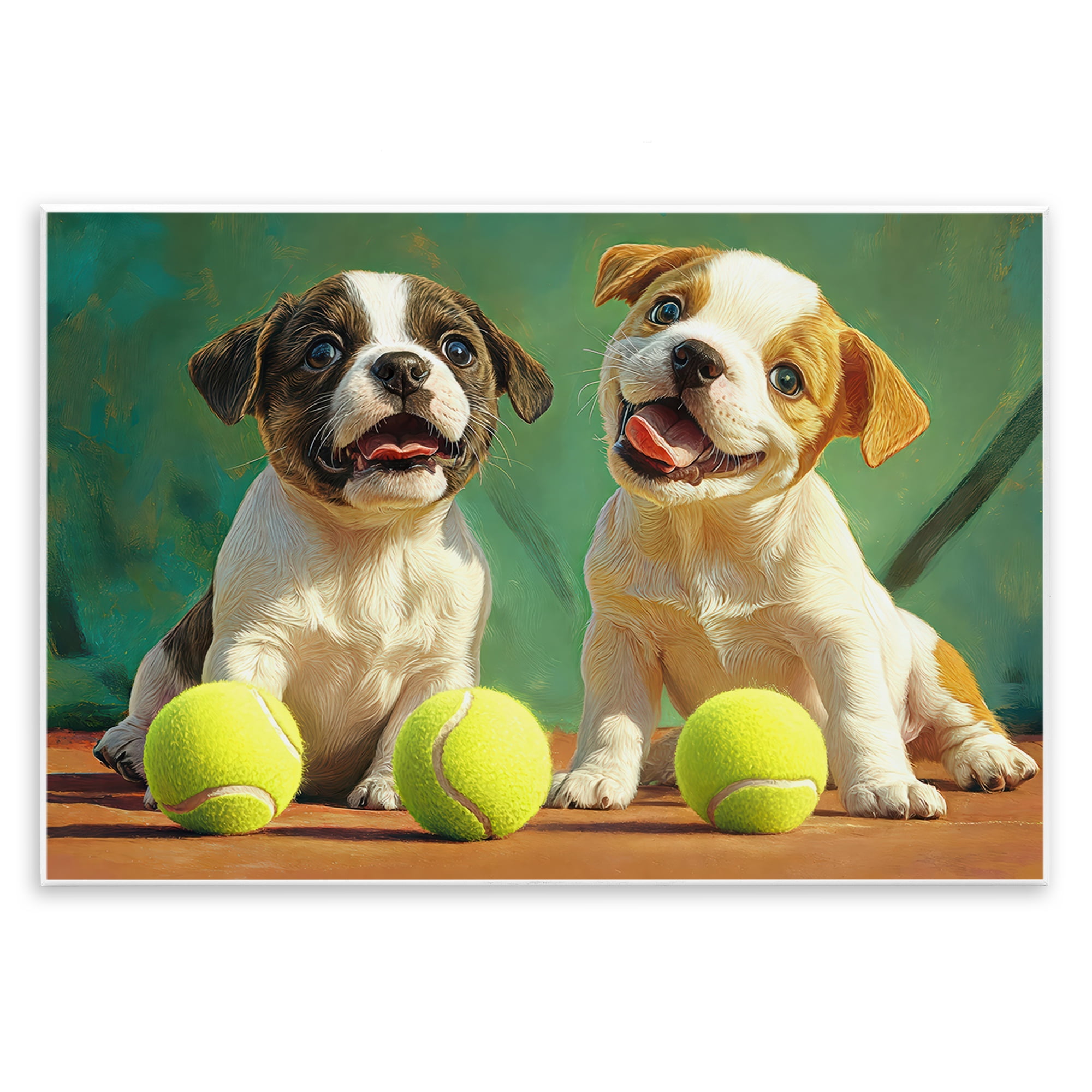 Stupell Industries Adorable Puppies with Tennis Balls Wall Plaque Art, design by Imagine It Images