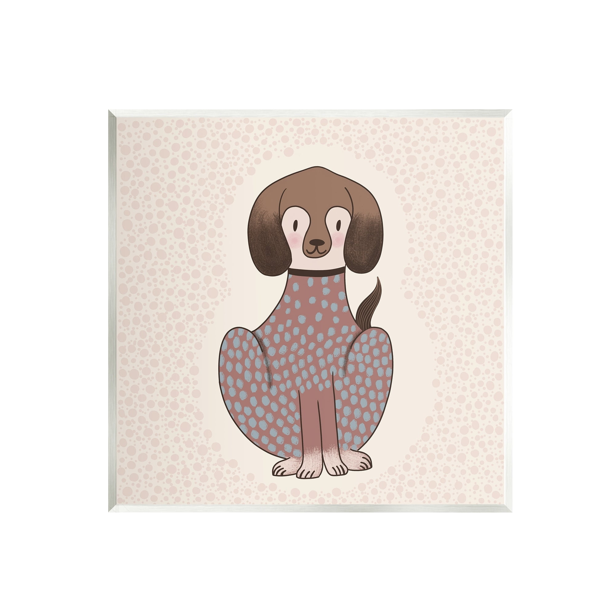 Stupell Industries Adorable Spotted Dog Kids Polka Dot Patterned Animal Graphic Art Unframed Art Print Wall Art, Design by Birgit Maria Kiennast