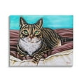 thumbnail image 1 of Stupell Industries Adorable Tabby Cat Green Eyes Cuddling Blanket Painting Modern Painting Gallery-Wrapped Canvas Print Wall Art, 48 x 36, Design by Carolee Vitaletti, 1 of 6