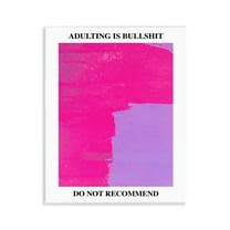 Stupell Industries Adulting Do Not Recommend Quotes and Sayings Painting Unframed Art Print Wall Art, 11 x 14