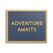 Stupell Industries Adventure Awaits Blue & Ochre Inspirational Painting Gallery Wrapped Canvas Print Wall Art