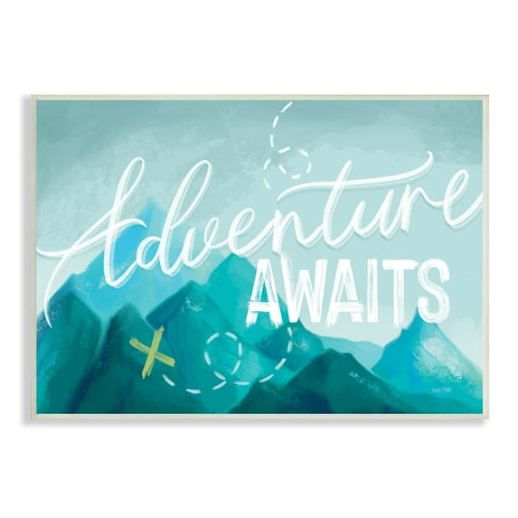 Stupell Industries Adventure Awaits Icy Mountains Range Outdoor Destination,15 x 10, Design by House Fenway