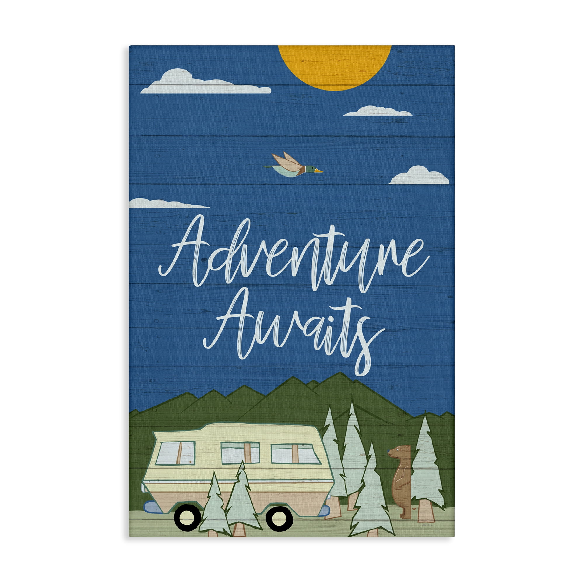 Stupell Industries Adventure Awaits Landscape Landscape Painting Gallery Wrapped Canvas Art Print Wall Art, 24 x 36
