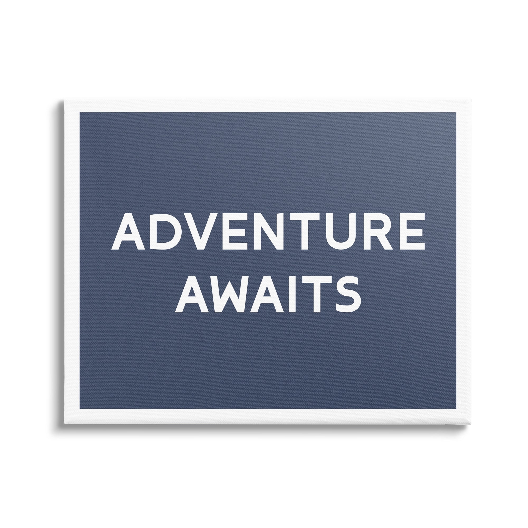 Adventure Awaits Blue Canvas Motivational Quote Wall Art