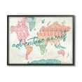 thumbnail image 1 of Stupell Industries Adventure Awaits Phrase Macrame Pattern World Map Black Framed, 16 x 20, Design by Dina June, 1 of 7