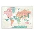 thumbnail image 1 of Stupell Industries Adventure Awaits Phrase Macrame Pattern World Map Wall Plaque, 13 x 19, Design by Dina June, 1 of 6