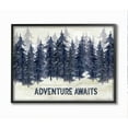 thumbnail image 1 of Stupell Industries Adventure Awaits Quote Blue Pine Tree Forest Scene Framed Wall Art Design by Cindy Jacobs, 16" x 20", Black Framed, 1 of 8