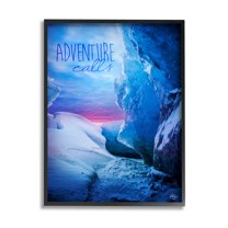 Stupell Industries Adventure Calls Snowy Glacier Graphic Art Black Framed Art Print Wall Art, Design by K. Kaufman