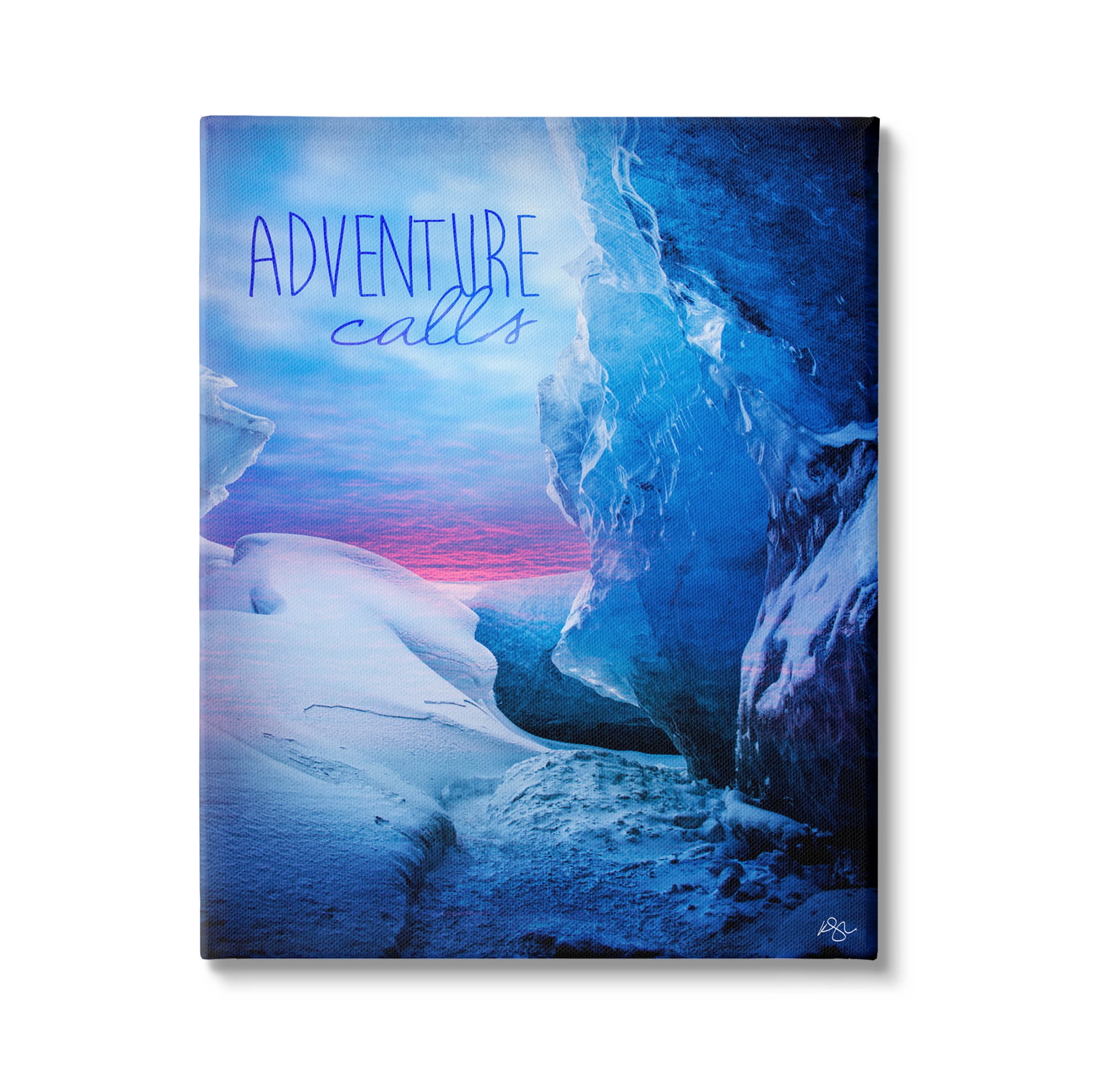 Stupell Industries Adventure Calls Snowy Glacier Graphic Art Gallery Wrapped Canvas Print Wall Art, Design by K. Kaufman