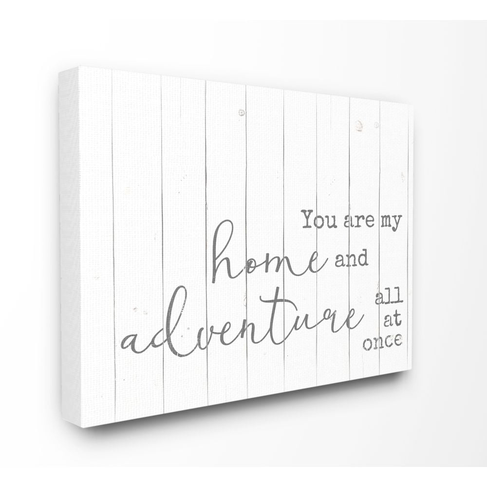 Stupell Industries Adventure Family Home Inspirational Word Textured Wood Design Canvas Wall Art by Anna Quach