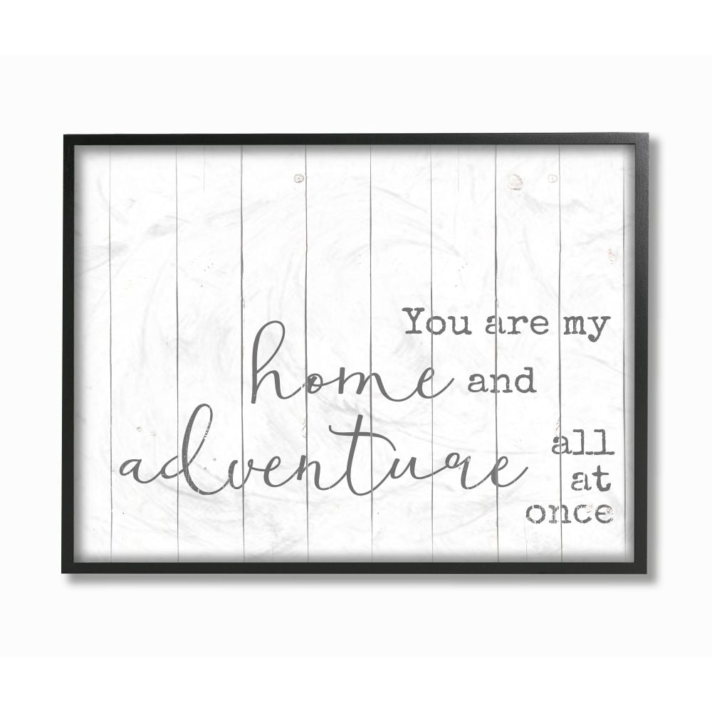 Stupell Industries Adventure Family Home Inspirational Word Textured Wood Design Framed Giclee Texturized Art by Anna Quach